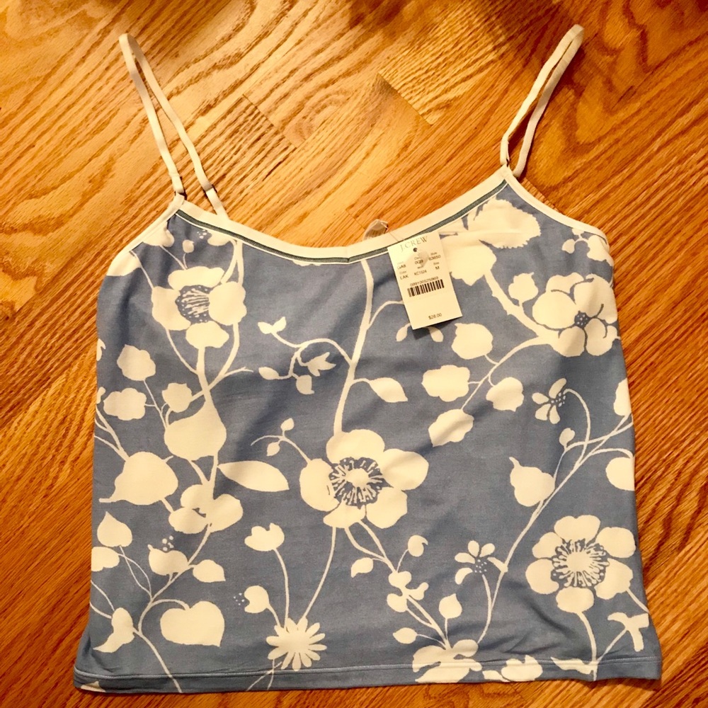 NWT J Crew camisole blue floral print size medium